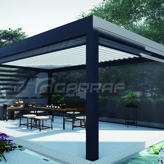 Waterproof Motorized Bioclimatic Pergola Outdoor Aluminum Pergola Gazebo With Adjustable Roof