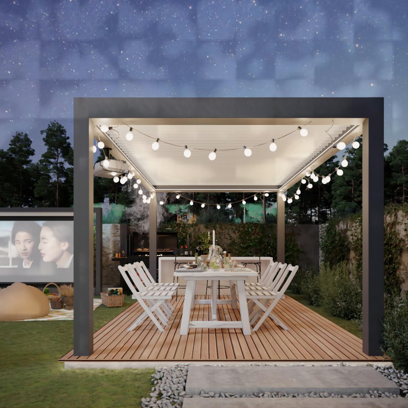 Heavy Duty Lux Freestanding Manual 3M X 4M Grey White Pergola for Price