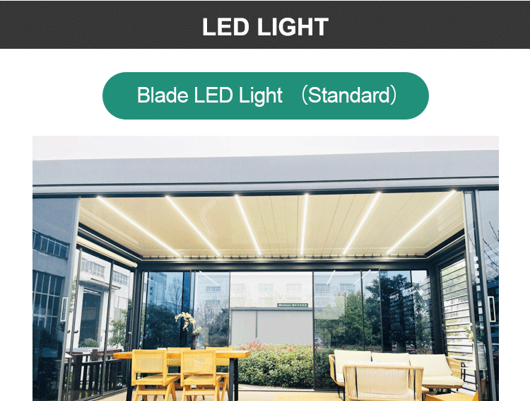 pergola with blade led light